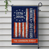 Custom Family Name 250 Years America Flag 250th Birthday 1776-2026 Garden Flag Gift for Family HO82 894788
