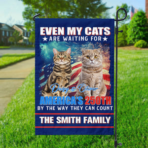 Custom Photo Even My Dogs Cats Are Waiting For America’s 250th Garden Flag HO82 900336