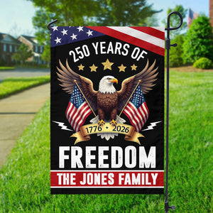 Custom Family Name 250 Years America Freedom With Eagles Garden Flag LM32 895209