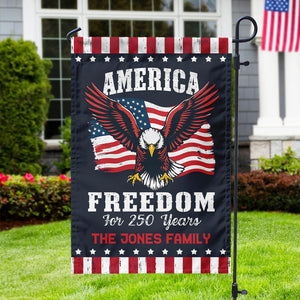 America 250 Years of Freedom Patriotic Eagle Flag Personalized Garden Flag HA75 897350