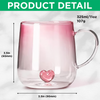 Custom Kids Name Heart Pink Gradient Glass Mug Gift For Family HO82 901798