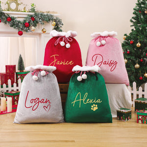 Personalized Christmas Family Santa Bag, Santa Sack with Name For Kids CH07 896472