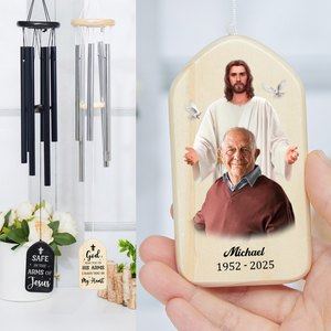 Custom Photo God Took You Home To Be With Him Memorial Wind Chimes LM32 893823