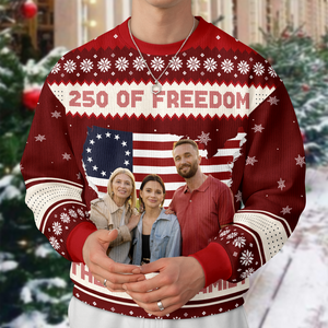 Custom Family Photo 250 Years Of Freedom America Ugly Sweater LM32 897139