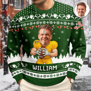 Custom Photo American Football Player Ugly Sweater Christmas Gift For Football Lovers CH07 899672