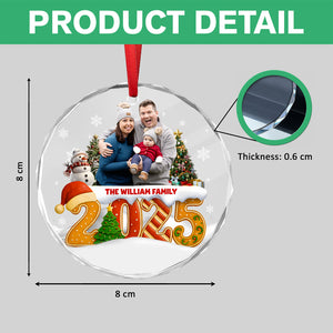 Custom Family Christmas Cake Crew Photo - Personalized Glass Ornament CH07 899974