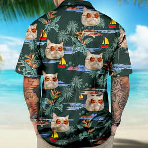 Custom Cute Cat Face Tropical Summer Vibe Hawaii Shirt LM32 893415