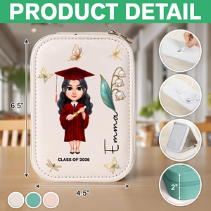 Personalized Graduation Girl With Flower On Makeup Box With LED TH10 896595