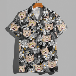Custom Photo Funny Cat Family Tropical Hawaii Shirt HA75 892288