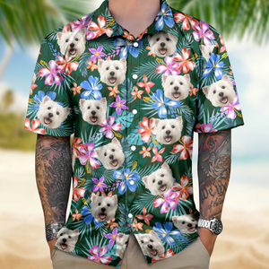 Custom Photo Funny Dog Family Tropical Hawaii Shirt HA75 892286