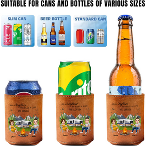 Personalized You & Me We Got This Camping Leather Can Cooler Holder TH10 894087