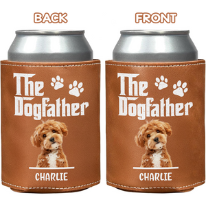Custom Dog Photo The Dog Father Leather Can Cooler Holder Gift For Father's Day LM32 893657