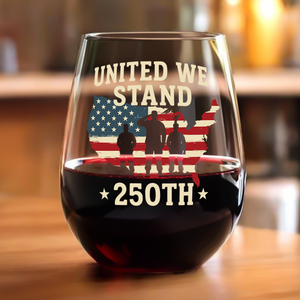 We Stand 250th Anniversary USA Veteran Wine Glass HA75 897312