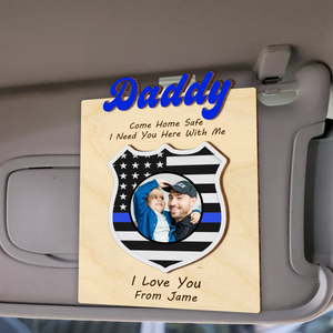 Custom Photo Dad Car Visor Clip Gift For Policeman CH07 896132