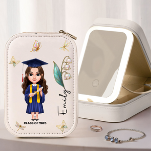 Personalized Graduation Girl With Flower On Makeup Box With LED TH10 896595