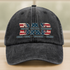 Dad Hero Legend 4th of July Personalized Dad USA Flag Washed Denim Baseball Cap CH07 896118