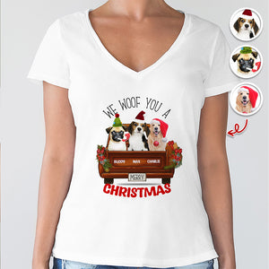 Custom Cute Dog Photo I Woof You A Merry Christmas Bright Shirt LM32 895757