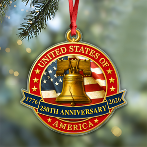 USA 250th Anniversary Liberty Bell Semiquincentennial Acrylic Ornament HO82 900370