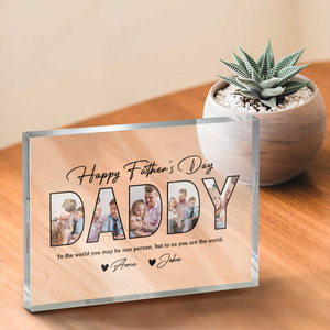 Custom Photo Happy Father's Day Acrylic Block Plaque, Unique Keepsake HO82 894014