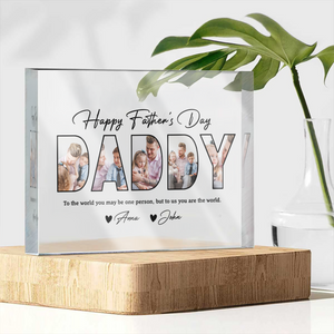 Custom Photo Happy Father's Day Acrylic Block Plaque, Unique Keepsake HO82 894014