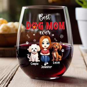 Best Dog Mom Ever Personalized Wine Glass Mother's Day Gift CH07 895498