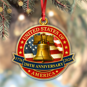 USA 250th Anniversary Liberty Bell Semiquincentennial Acrylic Ornament HO82 900370