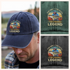 Custom Photo The Fishing Legend Washed Denim Baseball Cap HA75 892488