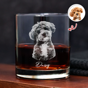 Custom Dog Photo Engraved Whiskey Glass Gift For Dog Lovers CH07 910014