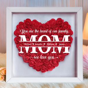 You Are The Heart Of Our Family Personalized Flower Shadow Box Mother's Day Gift HA75 892040