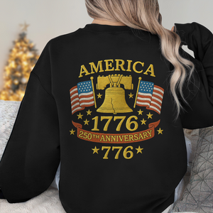 Anniversary Liberty Bell Embroidered Effect Back Side Dark Shirt America 250th Anniversary Shirt CH07 899190