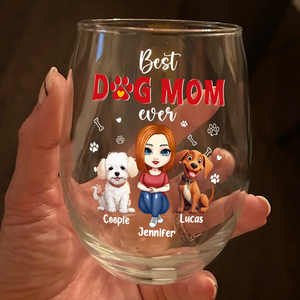 Best Dog Mom Ever Personalized Wine Glass Mother's Day Gift CH07 895498