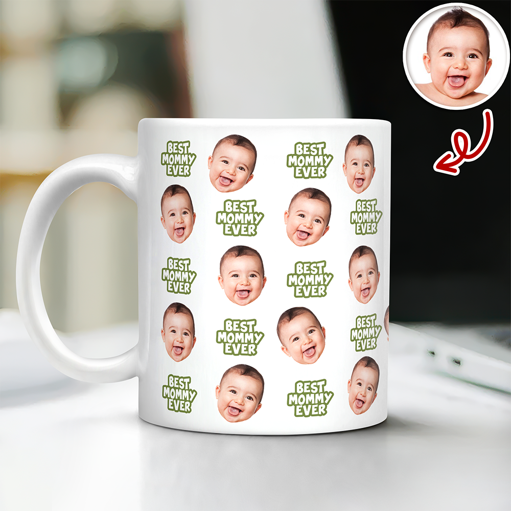 Best Grandma Ever Personalized Baby Face Photo Mug CH07 910710