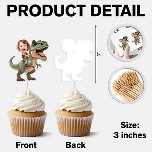 Custom Dinosaur Face Cupcake Toppers Dinosaur Birthday Decor HA75 892102