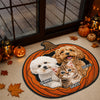 Custom Dog Cat Photo Halloween Pumpkin Custom Shape Faux Cashmere Rug HO82 903164