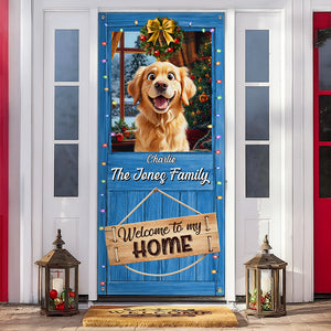 Welcome To Our Home Peeking Pets Door Cover Personalized Gift For Dog Lovers HO82 900242