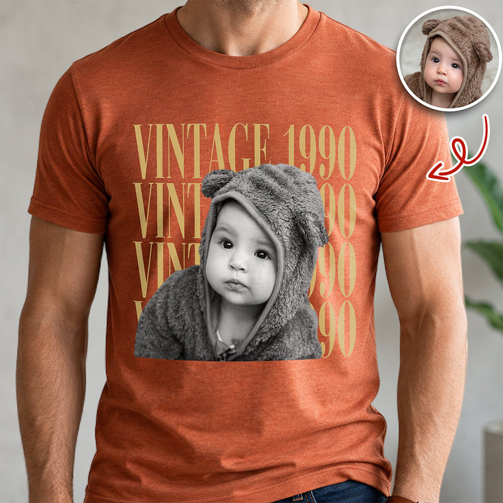 Custom Photo And Year Shirt, Retro Birthday Gift Comfort Shirt For Dad, Mom & Friends HA75 921556