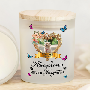 Custom Photo Pet Always Loved Never Forgotten Glass Jar With LED Candle HO82 893826