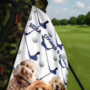 Custom Dog Cat Photo Golf Towel Gift For Dog Cat Dad Golfer HO82 894174