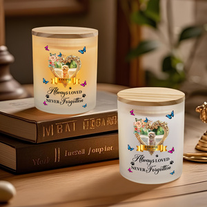 Custom Photo Pet Always Loved Never Forgotten Glass Jar With LED Candle HO82 893826