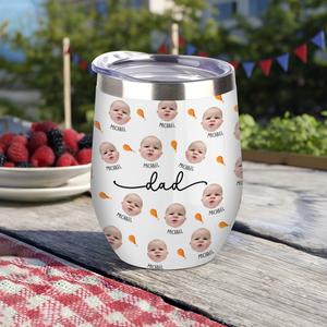 Custom Kid Face Photo Family Wine Tumbler Gift For Dad Mom HO82 894132