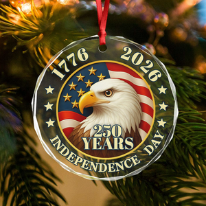 250 years of America American Independence Day Glass Ornament HA75 897120