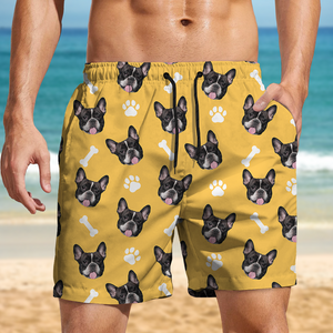 Custom Photo Face Dog With Bone Beach Short TH10 892763