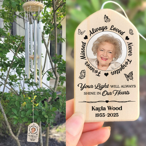 Custom Photo Always Loved, Never Forgotten Memorial Wind Chimes TH10 892537