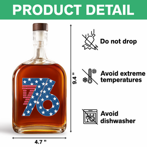 1776 America Patriotic Independence Day Whiskey Bottle HO82 900360