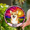 Custom Pet Portrait Stained Glass Suncatcher Window Hanging - Personalized Pet Lover Gift HO82 902962