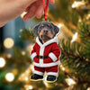 Custom Dog Cat Photo Santa Suit Acrylic Ornament, Christmas Gift For Pet Lovers TH10 170735