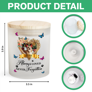 Custom Photo Pet Always Loved Never Forgotten Glass Jar With LED Candle HO82 893826