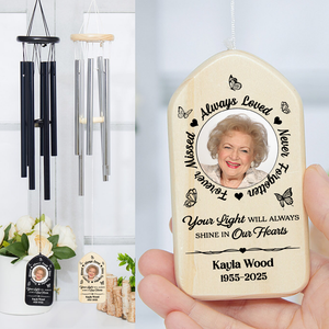 Custom Photo Always Loved, Never Forgotten Memorial Wind Chimes TH10 892537