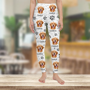 Custom Dog Photo With Paw Pattern Legging HO82 900530