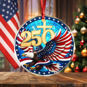 250 Years Of America Glass Ornament American Independence Day HA75 897808